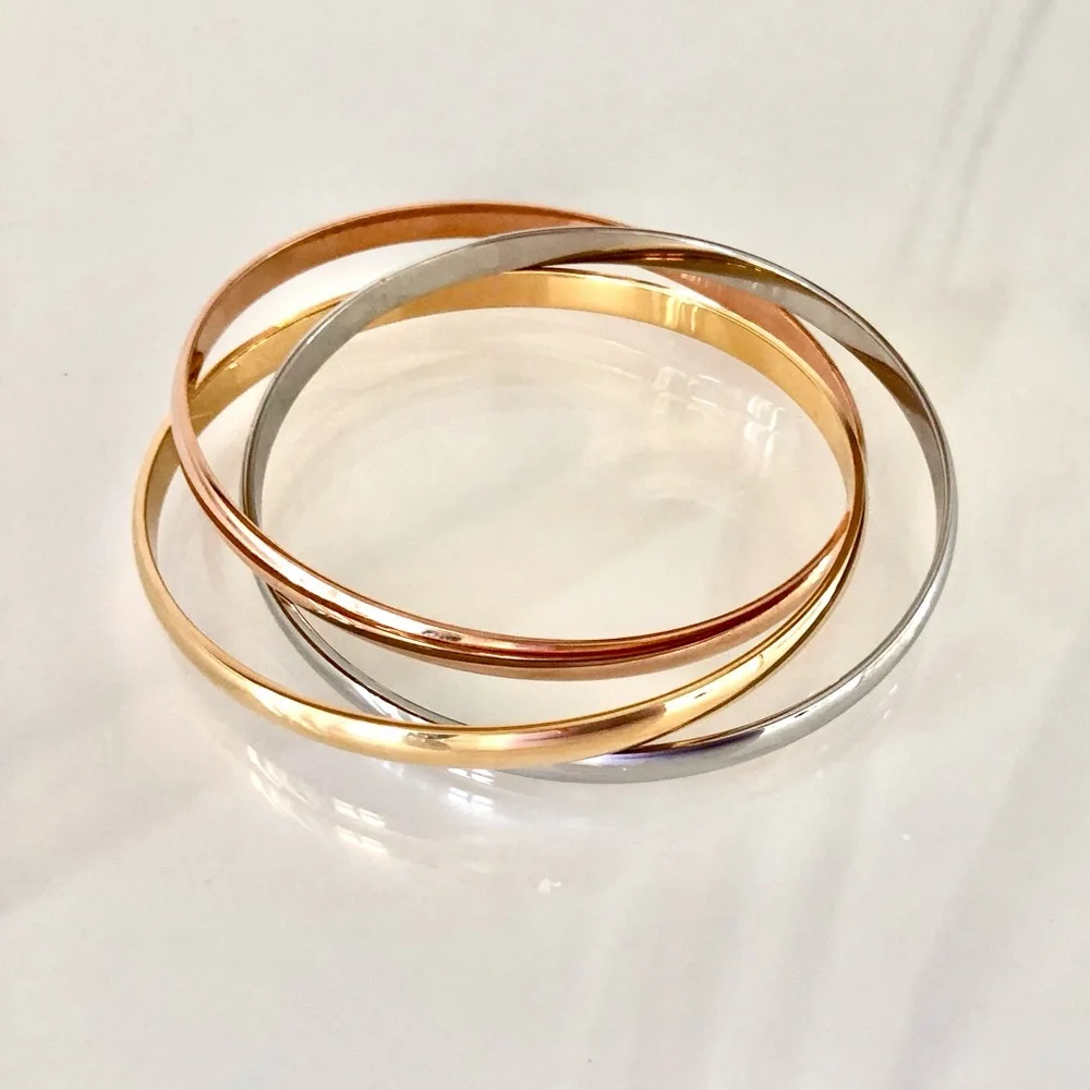 Tri Color Trinity Rolling Bracelet